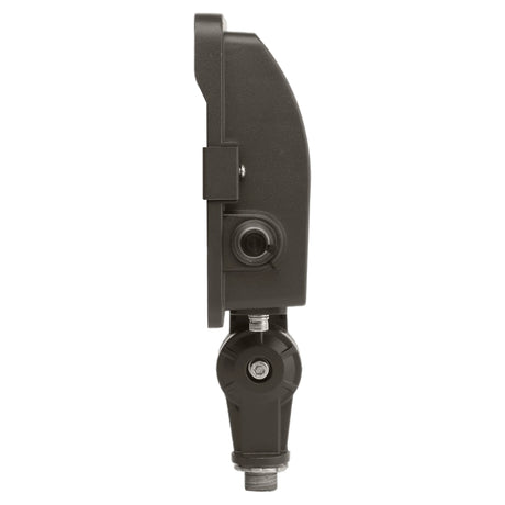 black knuckle mount led flood light shown from the side on a white background