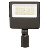 Front view of a black LED flood light with slipfitter mount and rectangular LED panel