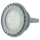 Top view of 150W Class I Division II LED high bay fixture highlighting the massive aluminum alloy cooling fins.