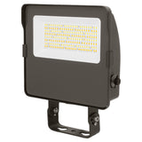dark gray led flood light with trunnion mount and rectangular led array for outdoor security lighting