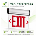 4W Edge-Lit Red Exit Sign for Commercial product overview with key specifications for commercial lighting applications.
