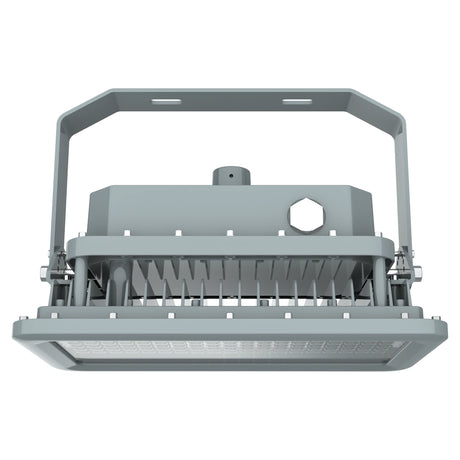 150W C1D2 LED floodlight featuring an impact-resistant tempered glass lens for high-voltage industrial safety.