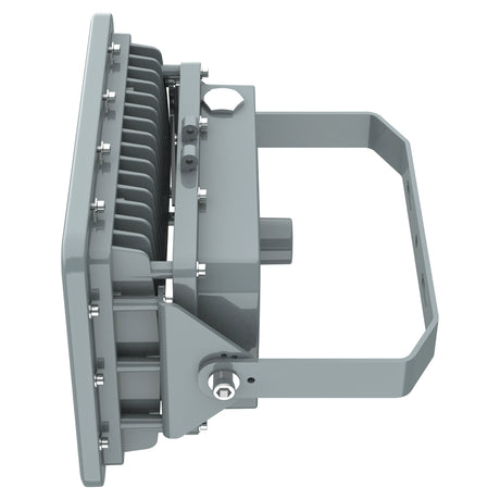 Side profile of 60W C1D2 explosion proof square LED light showing the rugged adjustable bracket for precision aiming.