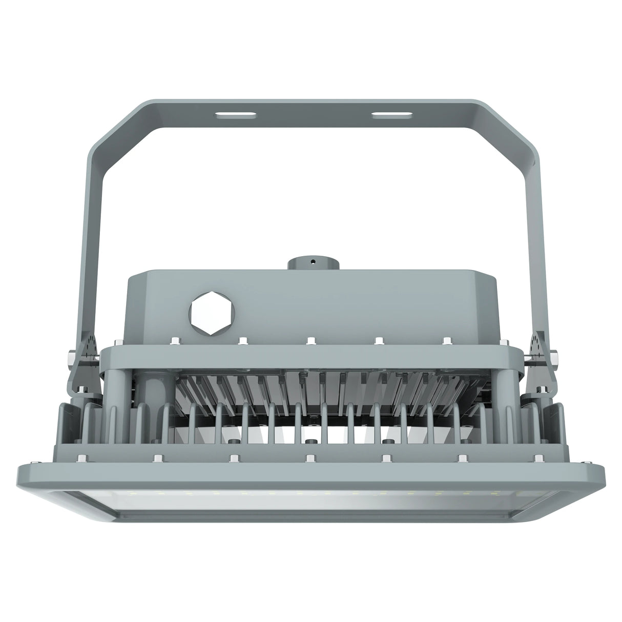Square Explosion Proof LED Flood Light C1D2 Top View Showing Driver Box Cover and Carrying Handle - 400W 56000lm 5000K 100-277V