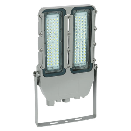 150W C1D2 explosion proof LED flood light, 21,000 lumens 5000K, IP67 waterproof fixture for hazardous industrial zones.