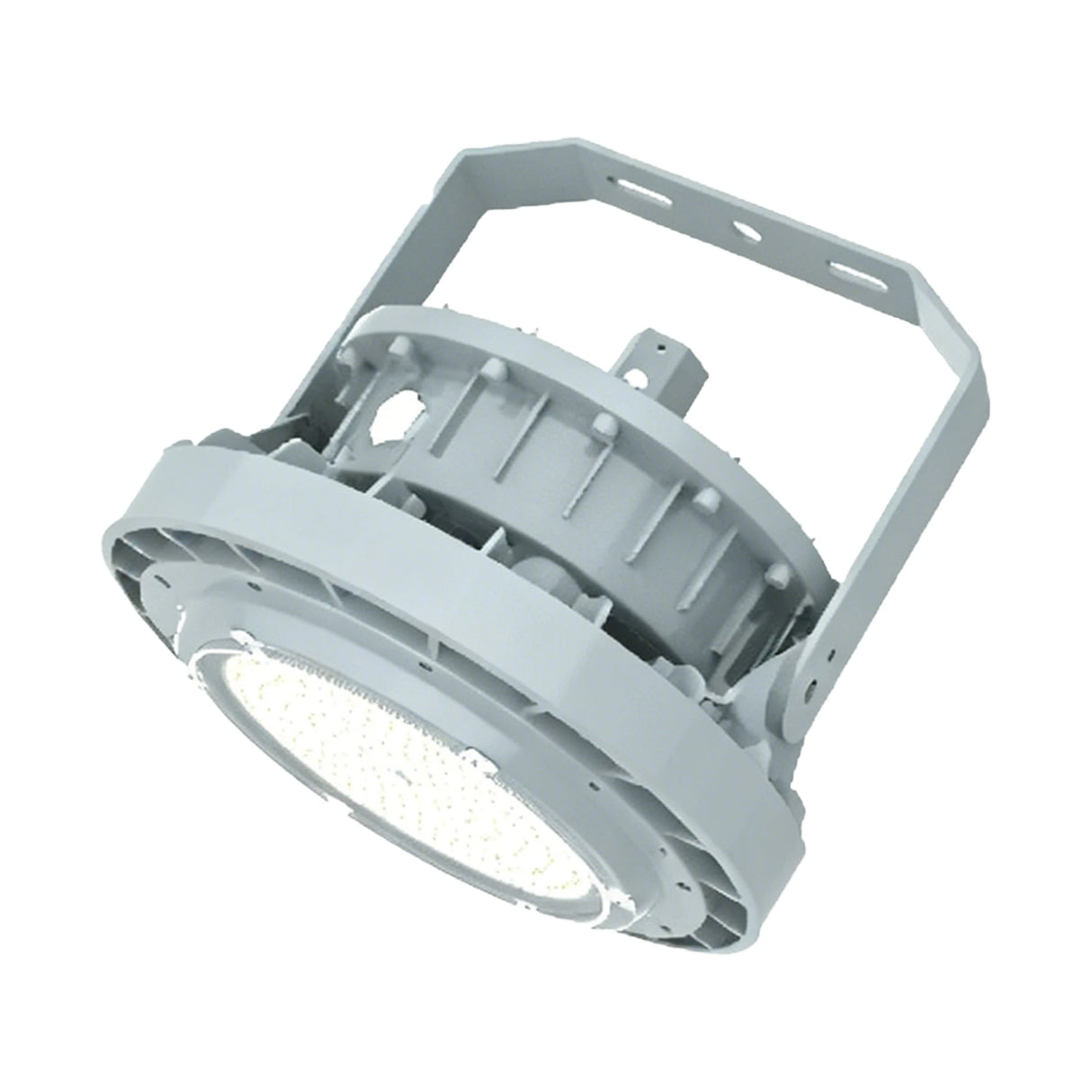 150W Class I Division 1 explosion proof LED high bay light, 21,000lm, for industrial pressure vessel and hazardous area lighting.