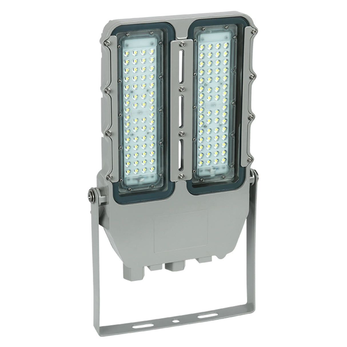 200W C1D2 explosion proof LED flood light, 28,000 lumens 5000K, IP67 waterproof fixture with adjustable mounting bracket.