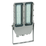 200W C1D2 explosion proof LED flood light, 28,000 lumens 5000K, IP67 waterproof fixture with adjustable mounting bracket.