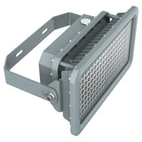 200W C1D2 explosion proof square LED flood light, 28,000 lumens 4000K, featuring a heavy-duty adjustable U-bracket.