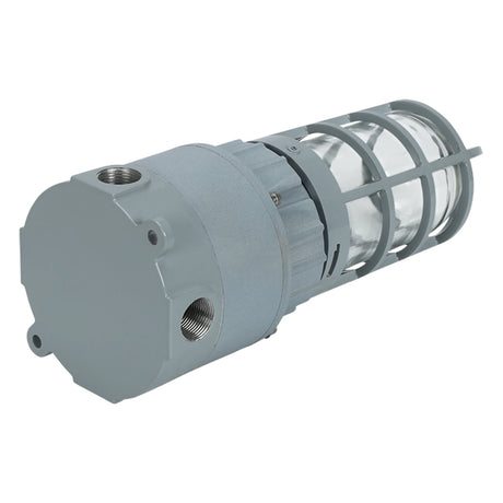 Looking up at the 20W C1D2 LED explosion proof jelly jar light, providing uniform 5000K illumination in factories.