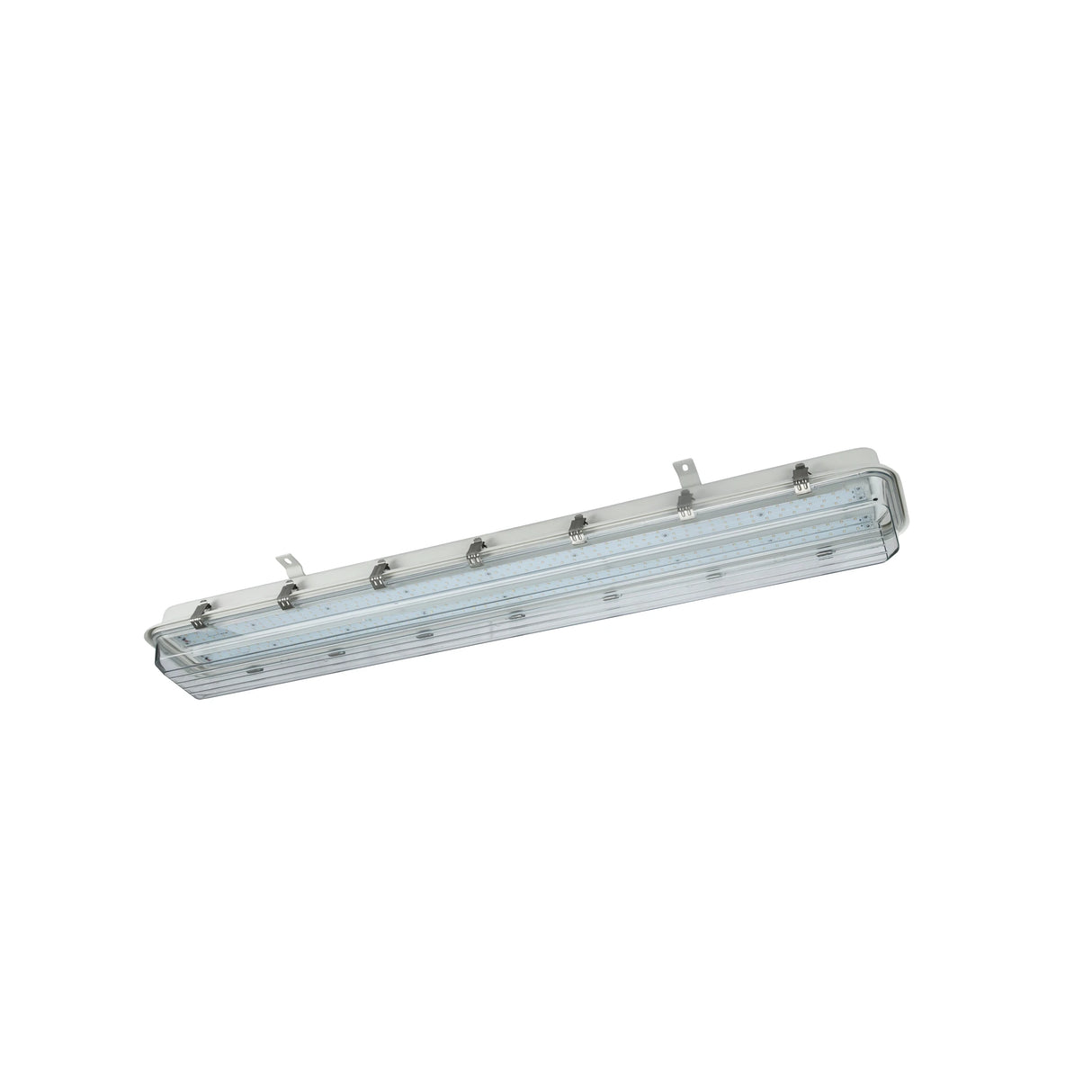 50W C1D2 explosion proof 4ft linear vapor proof light, 7,024 lumens 5000K, for hazardous industrial wet locations.