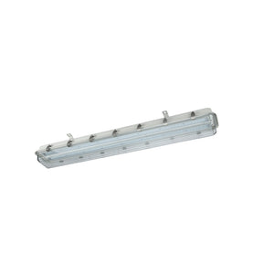 50W C1D2 explosion proof 4ft linear vapor proof light, 7,024 lumens 5000K, for hazardous industrial wet locations.