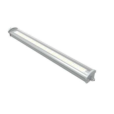 60W C1D2 explosion proof 1x4 linear LED tube light, 8,400 lumens 5000K, hazardous area lighting for industrial plants.