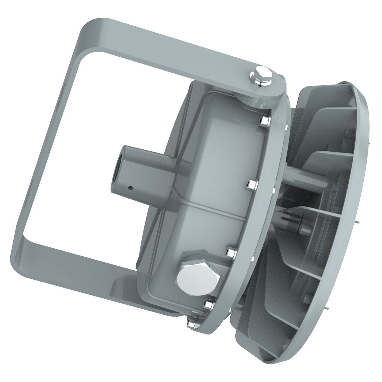 Side profile of 60W C1D2 explosion proof LED high bay with durable copper-free aluminum housing for safety