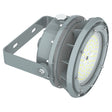 60W C1D2 explosion proof round LED high bay light, 8,400 lumens 4000K, for hazardous industrial workshop lighting.