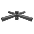 Black quad 90 degree tenon adapter with four 2.36 inch arms for mounting parking lot area lights