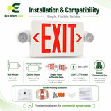 Installation and mounting details for 5W Red LED Exit Sign Combo for, including compatibility and wiring guidance.
