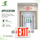 5W Red LED Exit Sign Combo for shown in recommended commercial applications for efficient, reliable illumination.