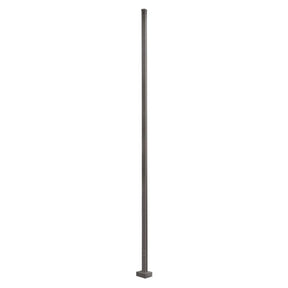 Tall square steel light pole in dark bronze finish with anchor base for parking lot and area lighting