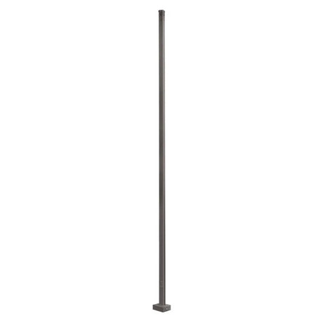 Tall square steel light pole in dark bronze finish with anchor base for parking lot and area lighting