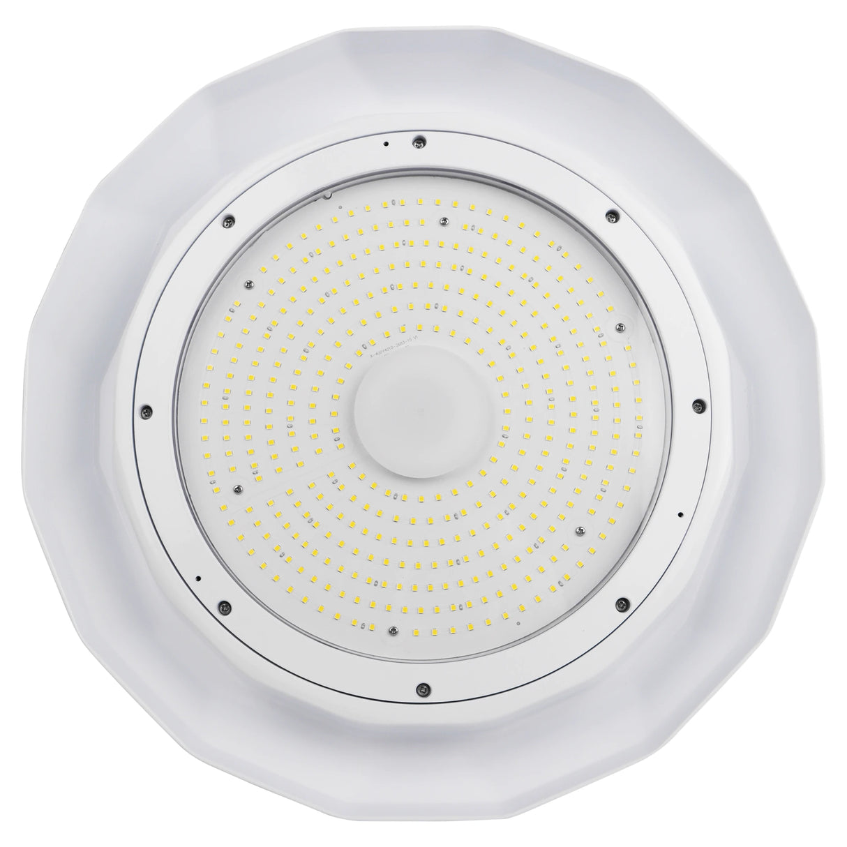 UFO LED High Bay Light Close-Up Front View of LED Chip Array - High Density SMD Chips for Maximum Lumen Output