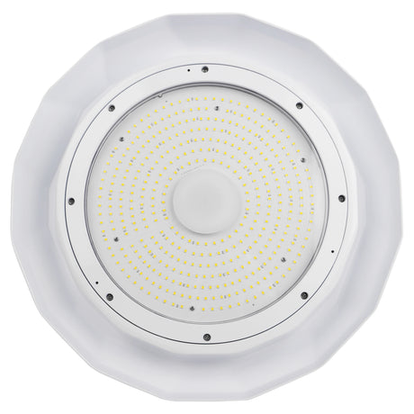 UFO LED High Bay Light Close-Up Front View of LED Chip Array - High Density SMD Chips for Maximum Lumen Output