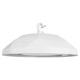 UFO LED High Bay Light Low Angle Side Profile View with Hook Mount - Slim Design Industrial Warehouse Light