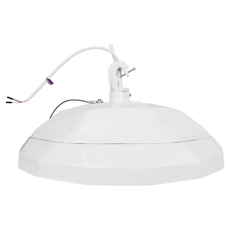 UFO LED High Bay Light Side View with Bracket Mount and Power Cable - Industrial Warehouse Ceiling Fixture