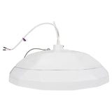 UFO LED High Bay Light Side View Showing Bracket Mount and Power Wiring - Dimmable Industrial Ceiling Fixture